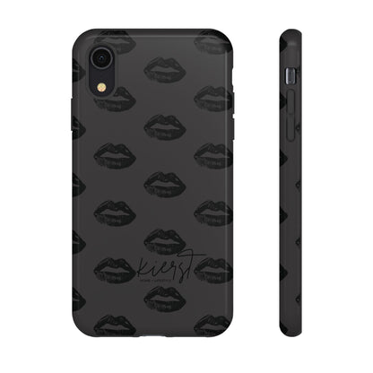Black Lips on Charcoal iPhone Case
