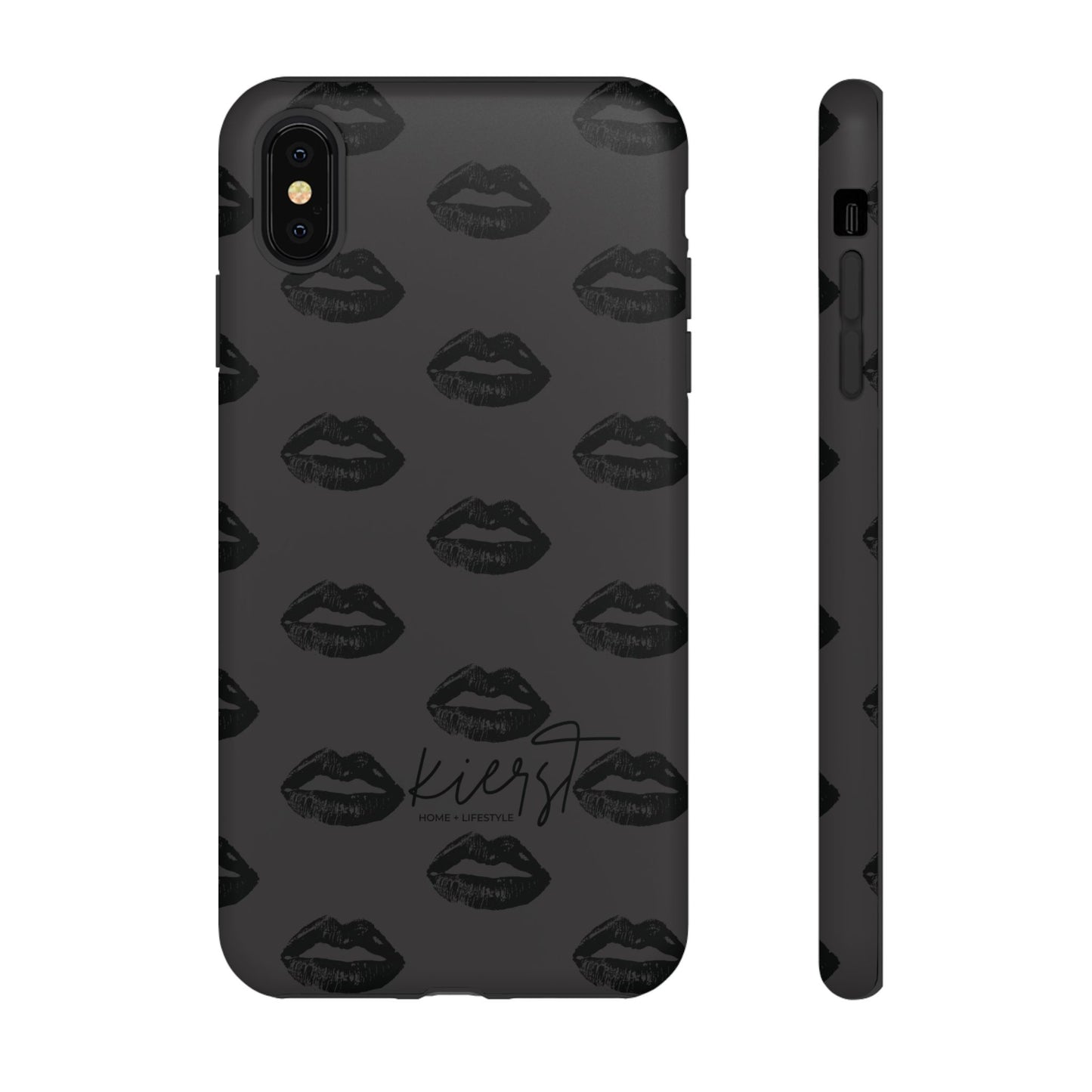 Black Lips on Charcoal iPhone Case