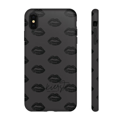 Black Lips on Charcoal iPhone Case