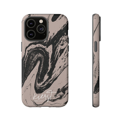 Taupe and Black Marble iPhone Case