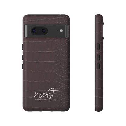 Signature Velvet Noir Crocodile Print Google Pixel Phone Case