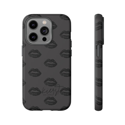 Black Lips on Charcoal iPhone Case