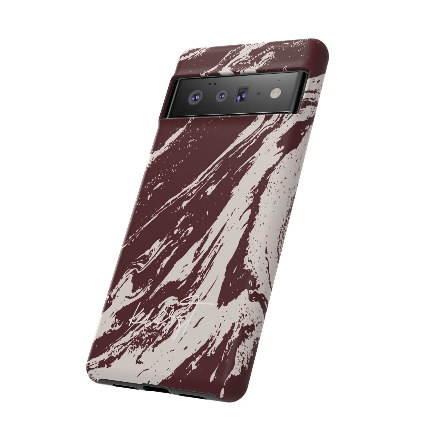 Cream Marble on Signature Velvet Noir Google Pixel Phone Case