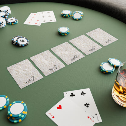 Cream + Gold Tweed Print Poker Playing Cards