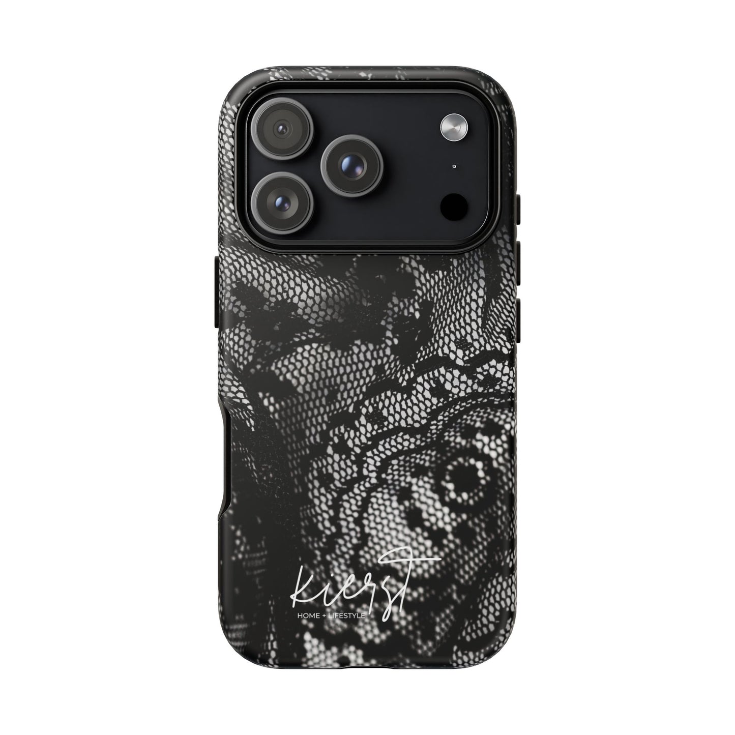 Black + White Lace Print iPhone Case