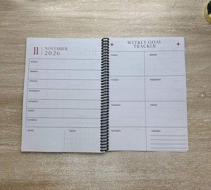 2026 Lifestyle Planner - Signature Pink and Velvet Noir Stripes