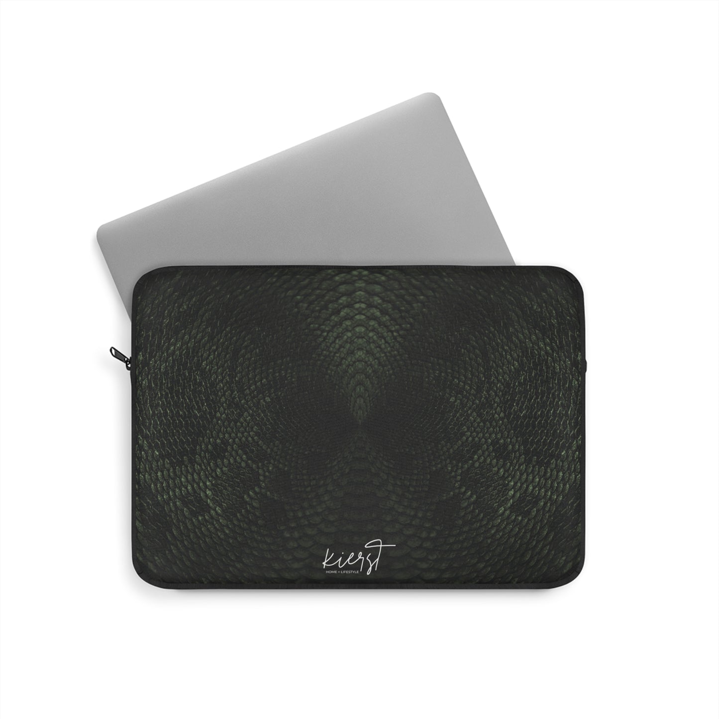 Deep Rich Green Snake Print Laptop Sleeve | Designed to Stand Out