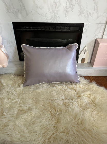 Lilac Pearl Faux Leather Throw Pillows