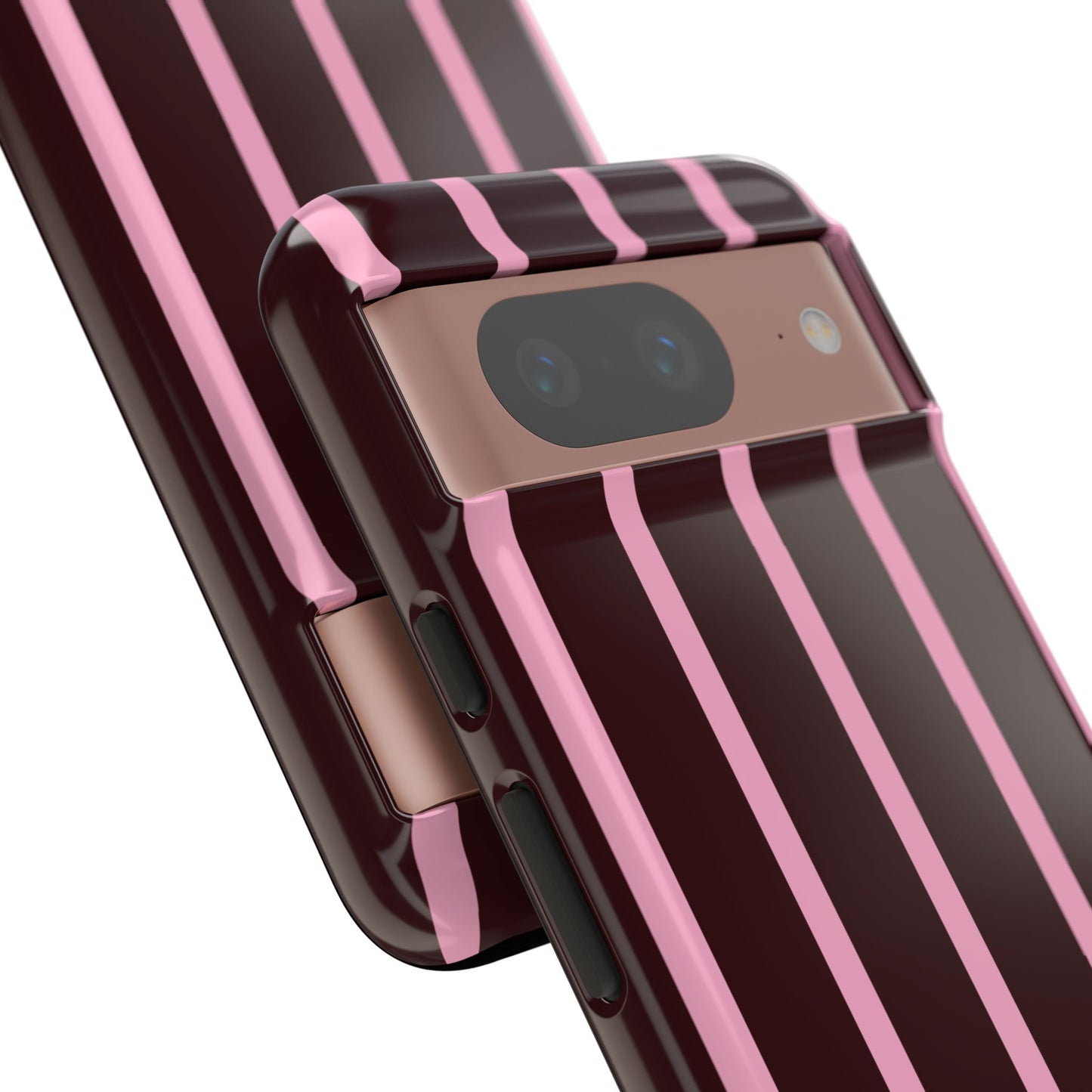 Signature Velvet Noir + Pink Stripes Google Pixel Phone Case