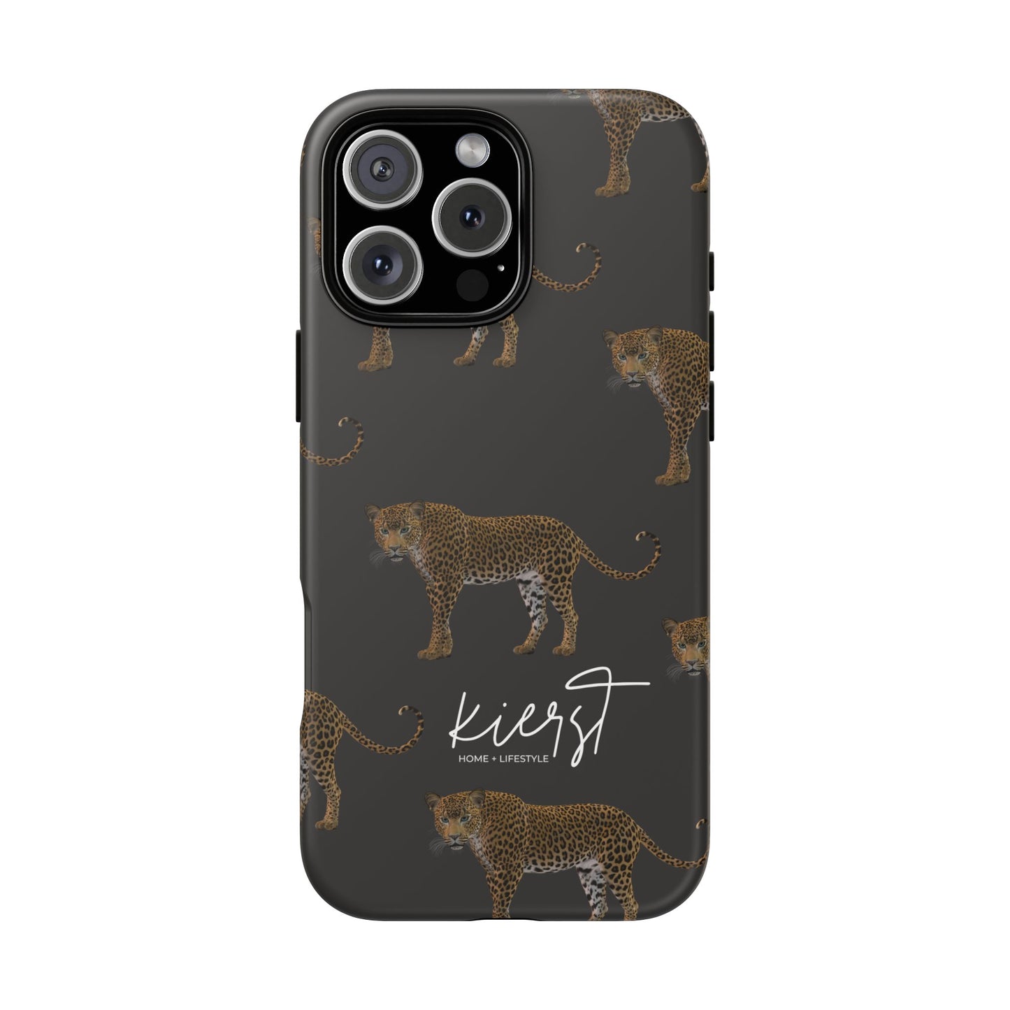 Leopards on Charcoal iPhone Case