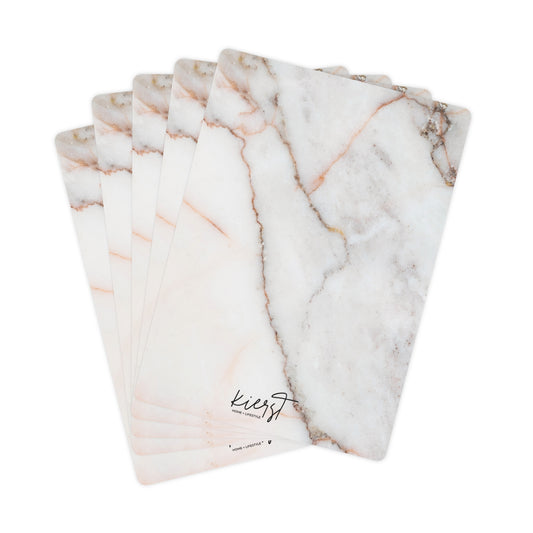 Warm White Marble Luxury Poker Playing Cards