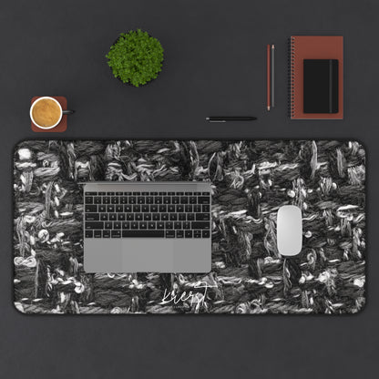 Grey Tweed Print Desk Mat