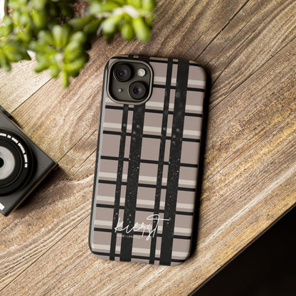 Elevated Neutrals Plaid iPhone Case | Classic Pattern, Modern Contrast