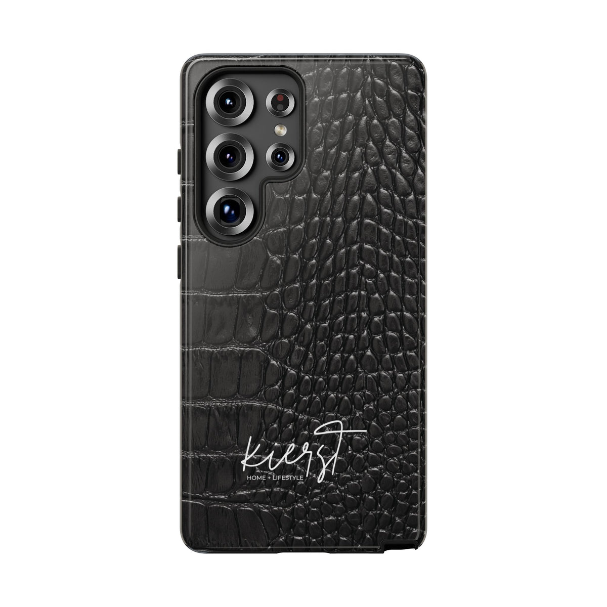 Black Crocodile Print Samsung Galaxy Phone Case