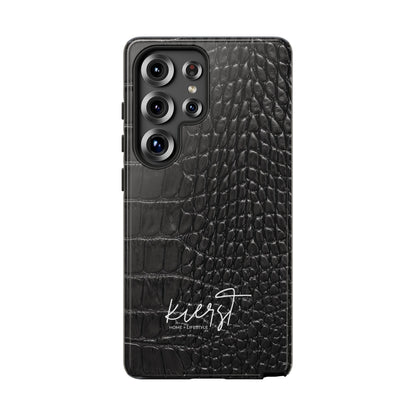 Black Crocodile Print Samsung Galaxy Phone Case