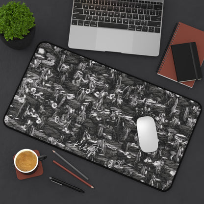 Grey Tweed Print Desk Mat