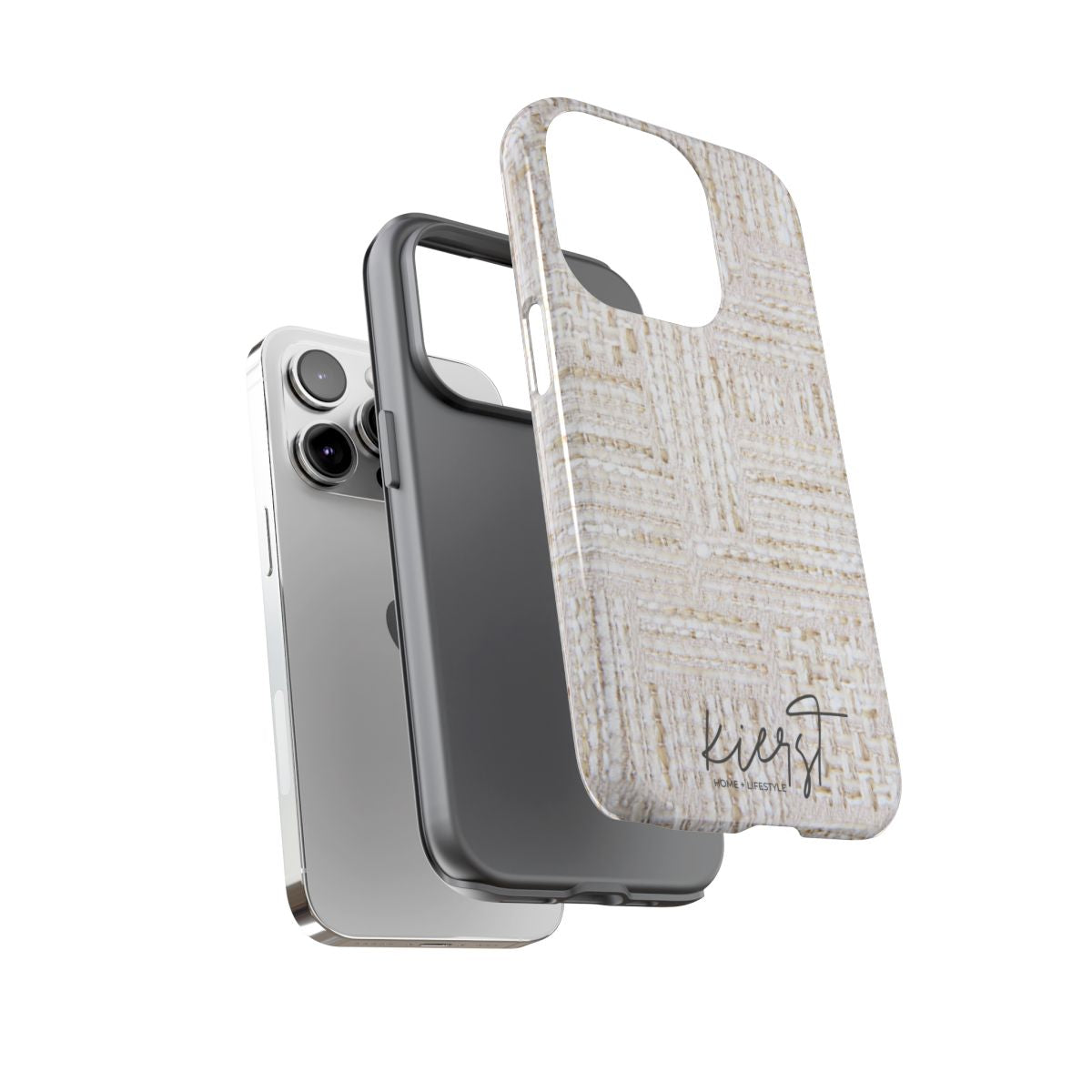 Cream + Gold Tweed Print iPhone Case