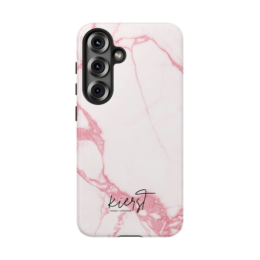 Pink + White Marble Samsung Galaxy Phone Case