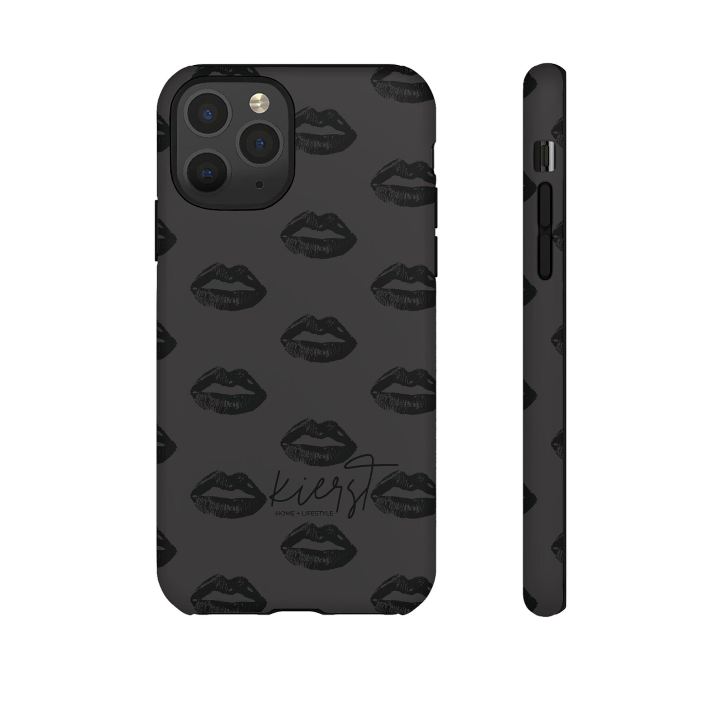Black Lips on Charcoal iPhone Case