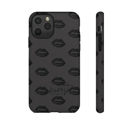 Black Lips on Charcoal iPhone Case