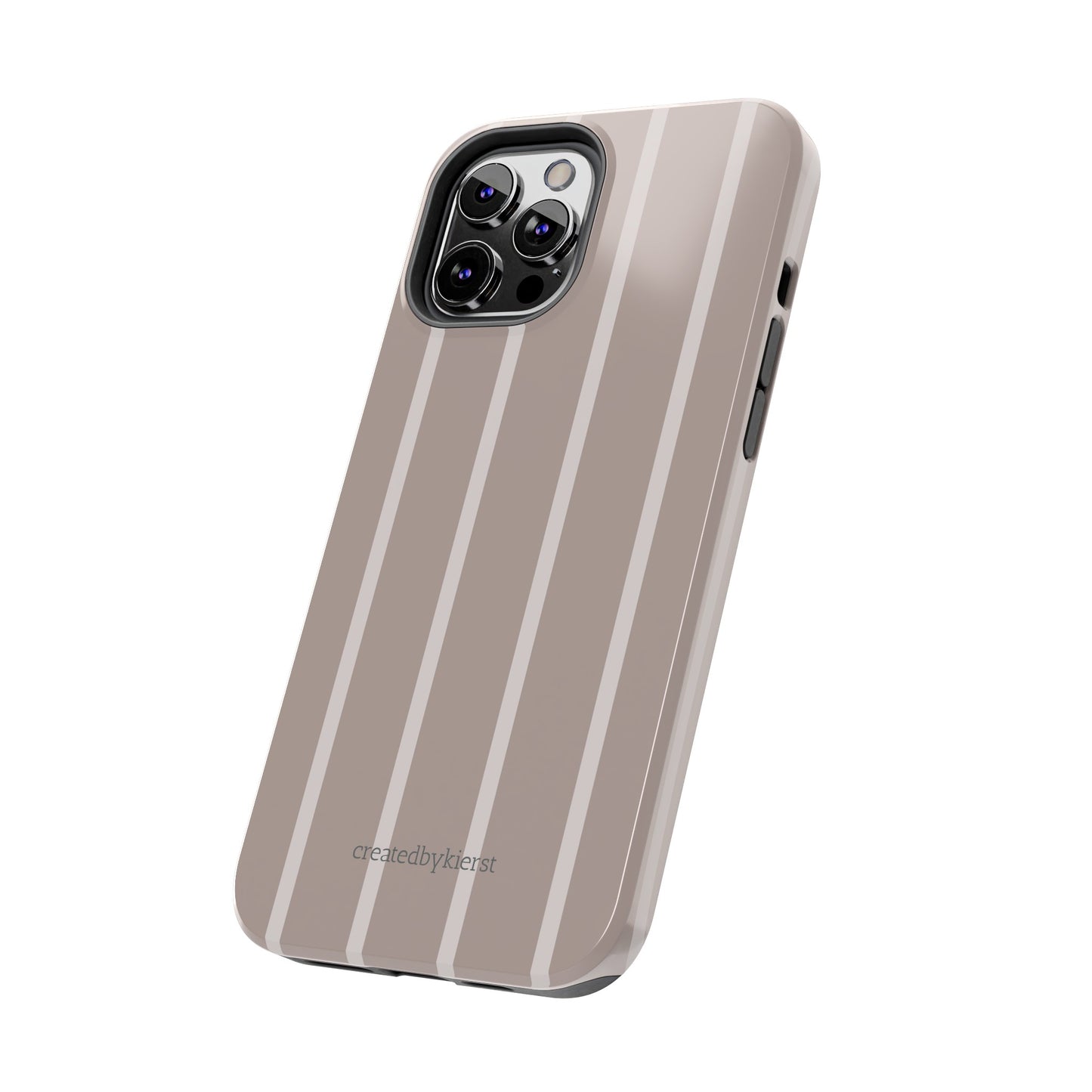 Cream and Brown Vertical Striped iPhone Case