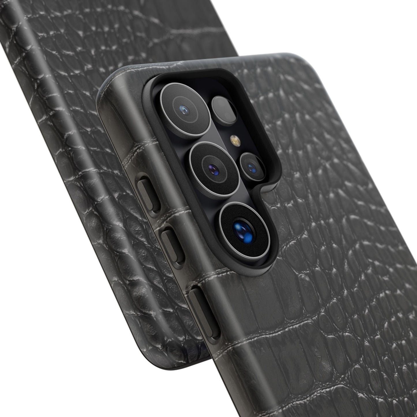Black Crocodile Print Samsung Galaxy Phone Case