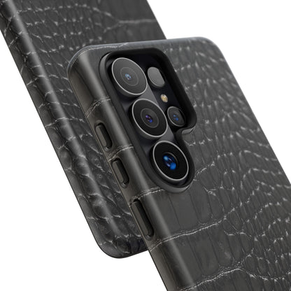 Black Crocodile Print Samsung Galaxy Phone Case
