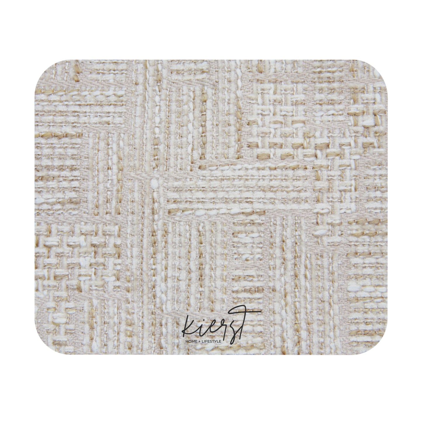 Cream + Gold Tweed Print Mouse Pad