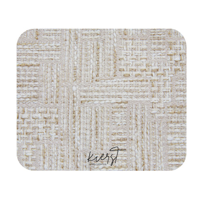 Cream + Gold Tweed Print Mouse Pad