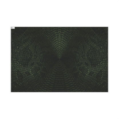 Deep Rich Green Snake Print Gift Wrapping Paper