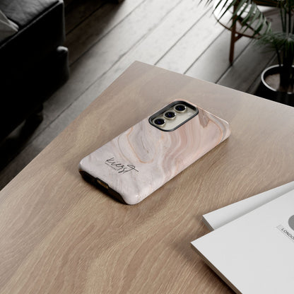 Blush Swirl Marble Samsung Galaxy Phone Case | Subtle Design, Timeless Tone