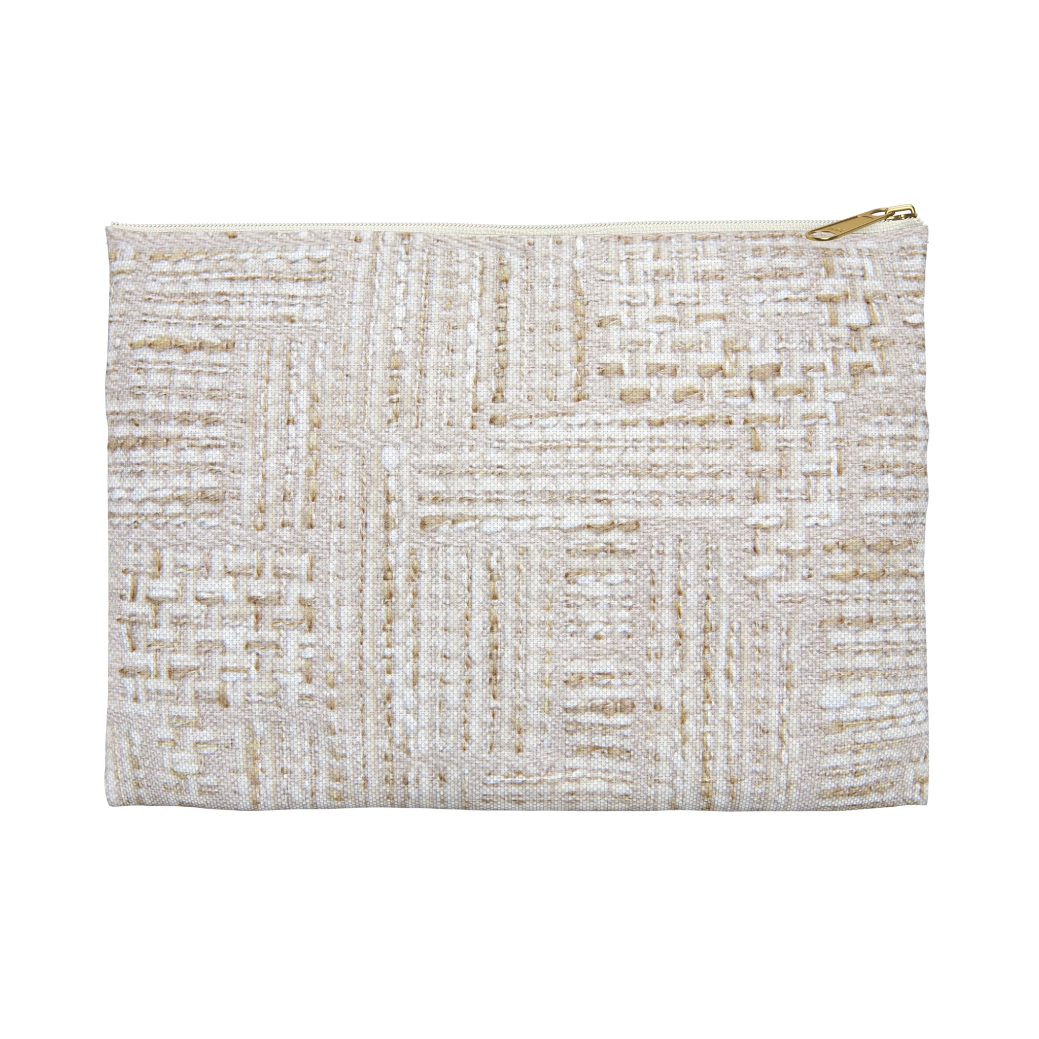 Cream + Gold Tweed Print Accessory Pouch – kierst - home + lifestyle