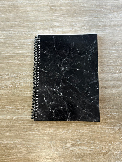 Black + White Marble Notebook