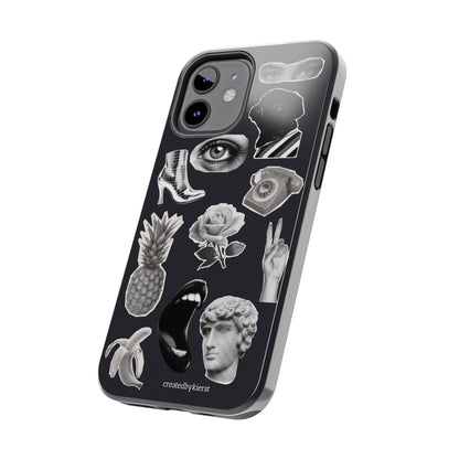 Black & White Vintage Sticker Design iPhone Case