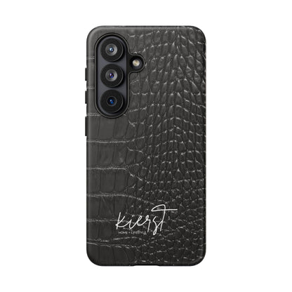 Black Crocodile Print Samsung Galaxy Phone Case