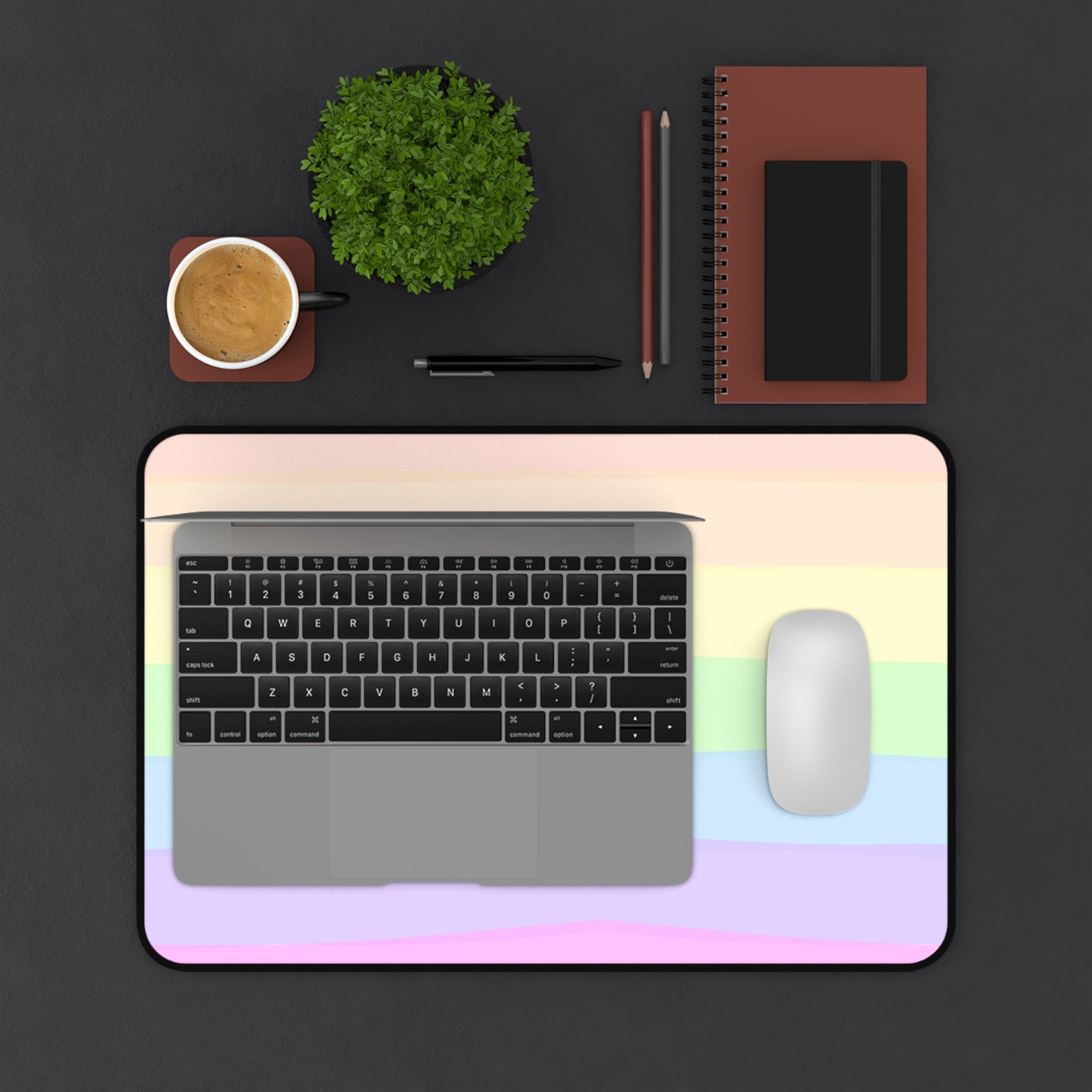 Pastel Rainbow Desk Mat