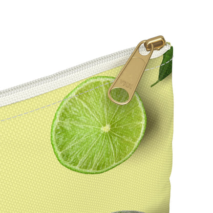 Limes Accessory Pouch – Limited Edition Citrus Print on Pastel Yellow