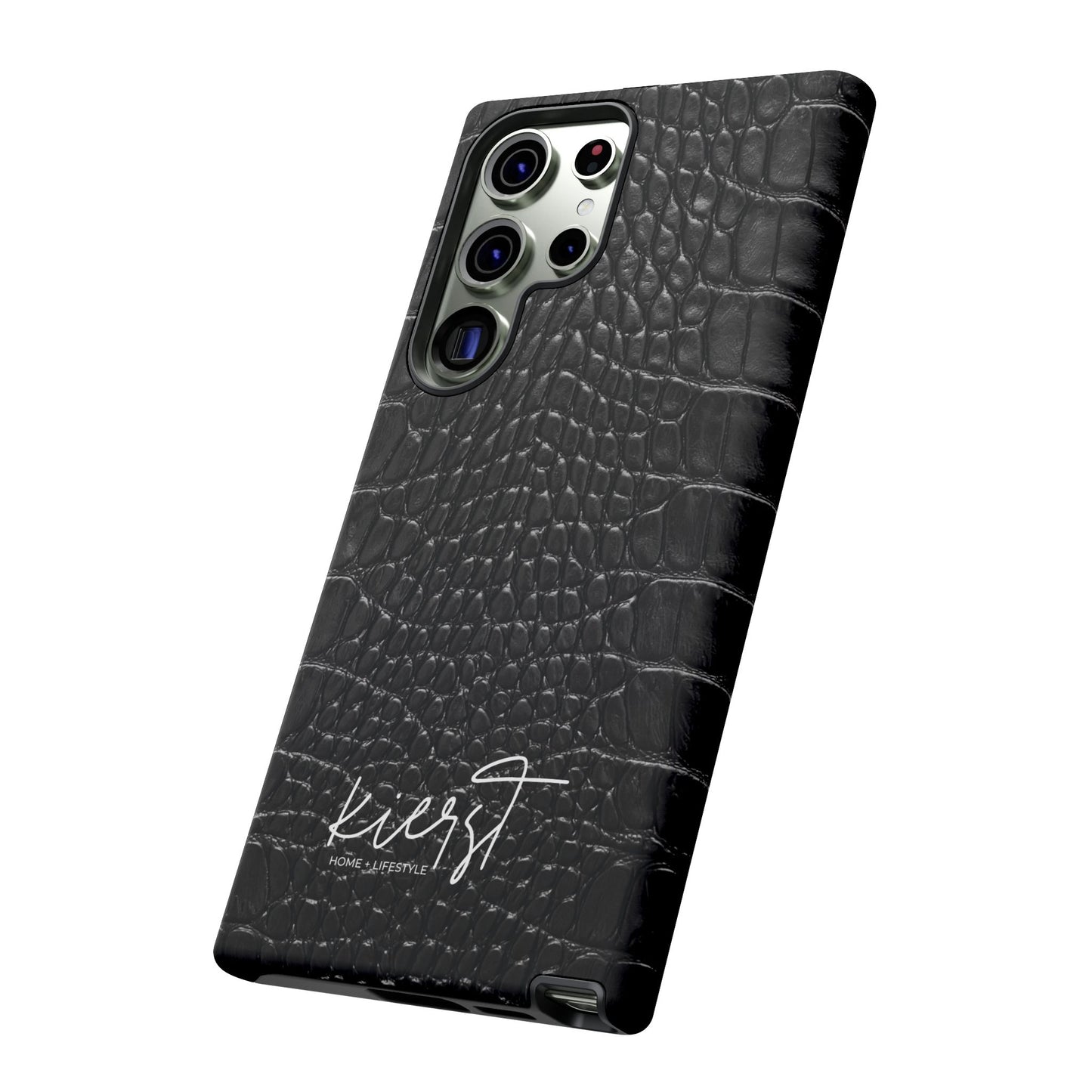 Black Alligator Print Samsung Galaxy Phone Case