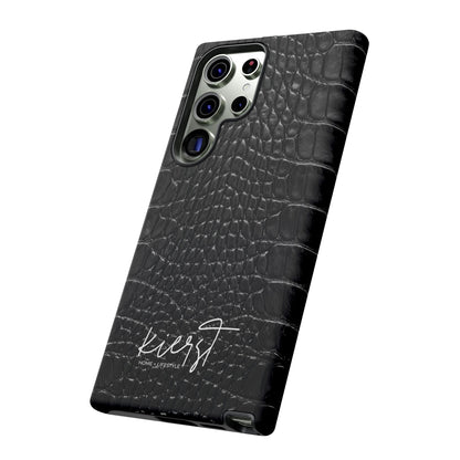 Black Alligator Print Samsung Galaxy Phone Case