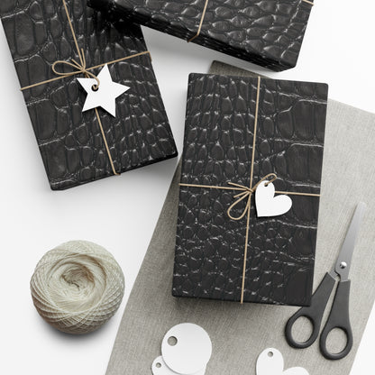 Black Crocodile Print Gift Wrapping Paper