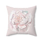 Watercolor Peony Square Pillow