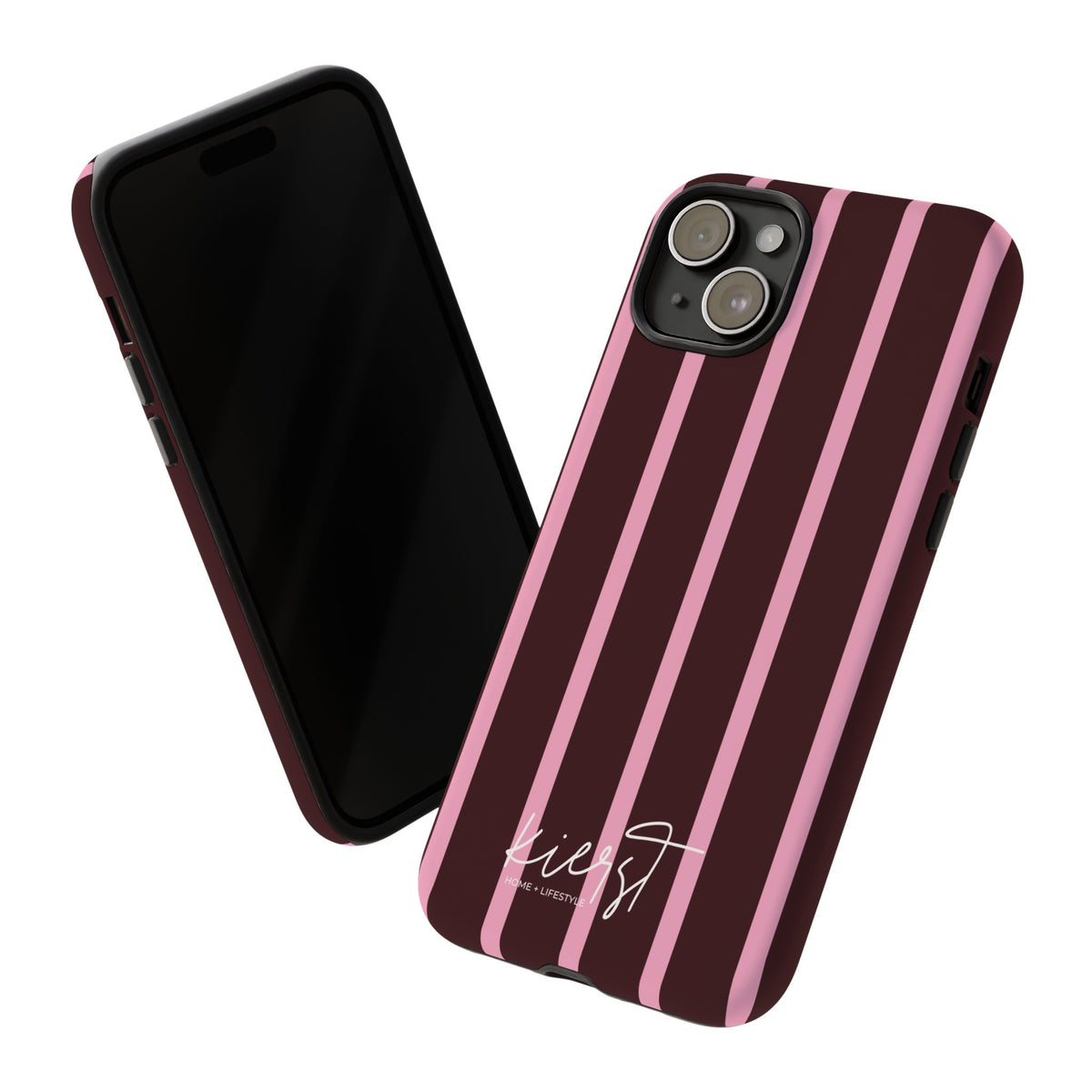 Signature Velvet Noir + Pink Stripes iPhone Case