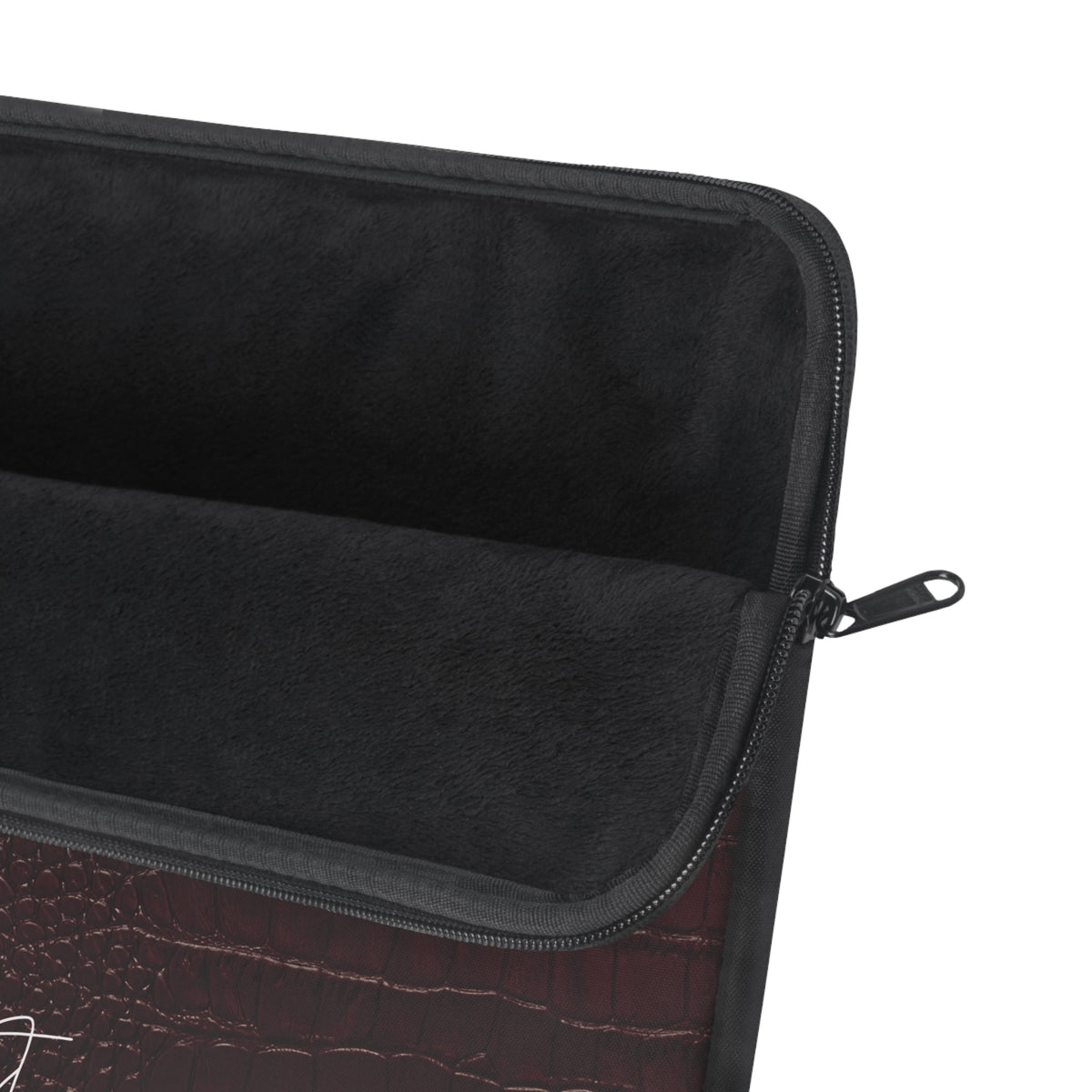 Signature Velvet Noir Crocodile Print Laptop Sleeve