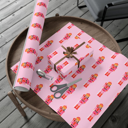 Fair Nutcracker on Pink Wrapping paper
