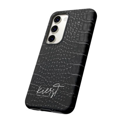 Black Alligator Print Samsung Galaxy Phone Case