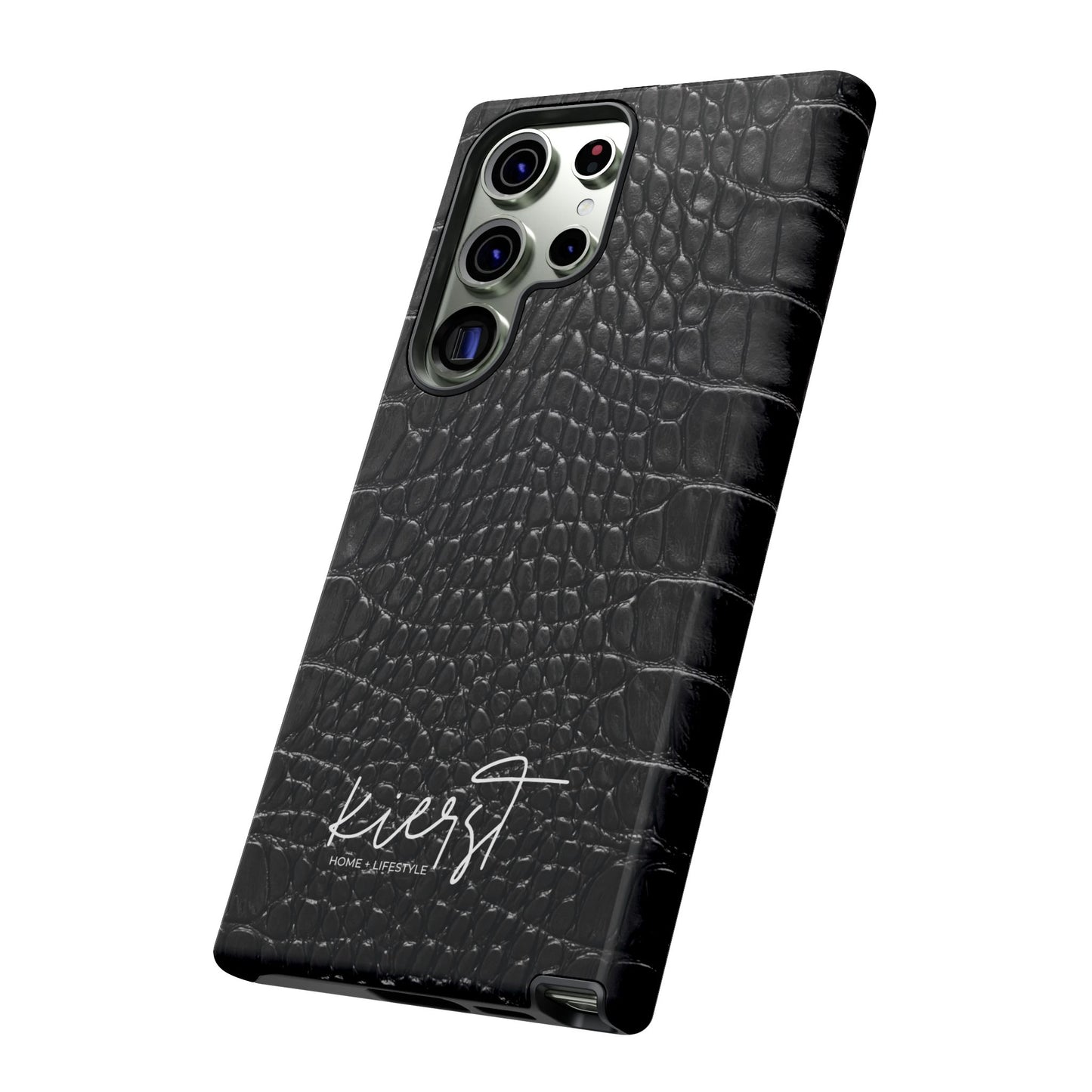 Black Alligator Print Samsung Galaxy Phone Case