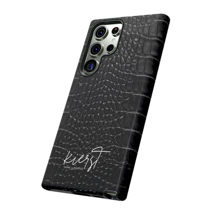 Black Alligator Print Samsung Galaxy Phone Case