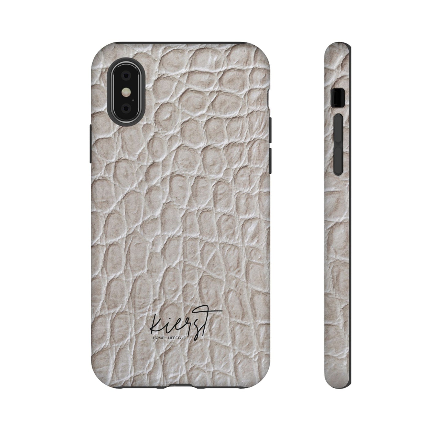 Cream Reptile Print iPhone Case