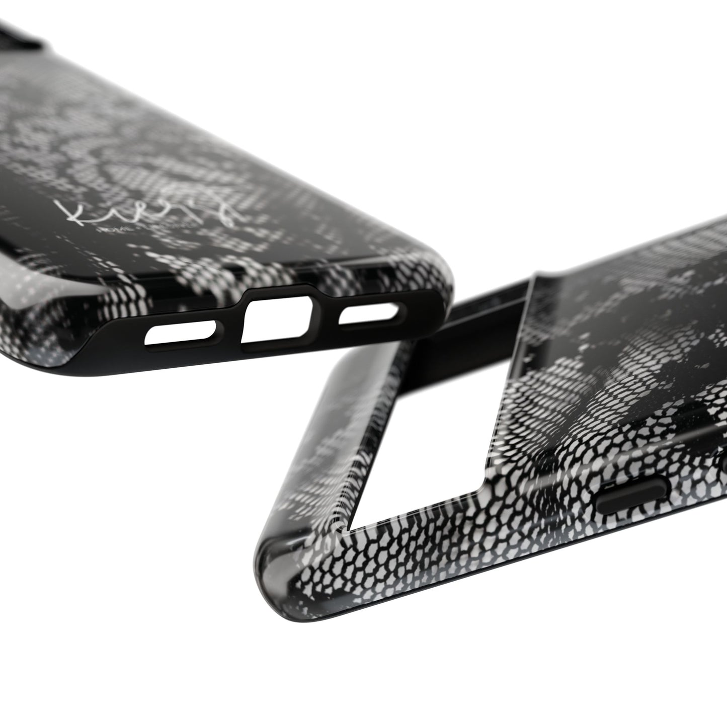 Black + White Lace Print Google Pixel Phone Case