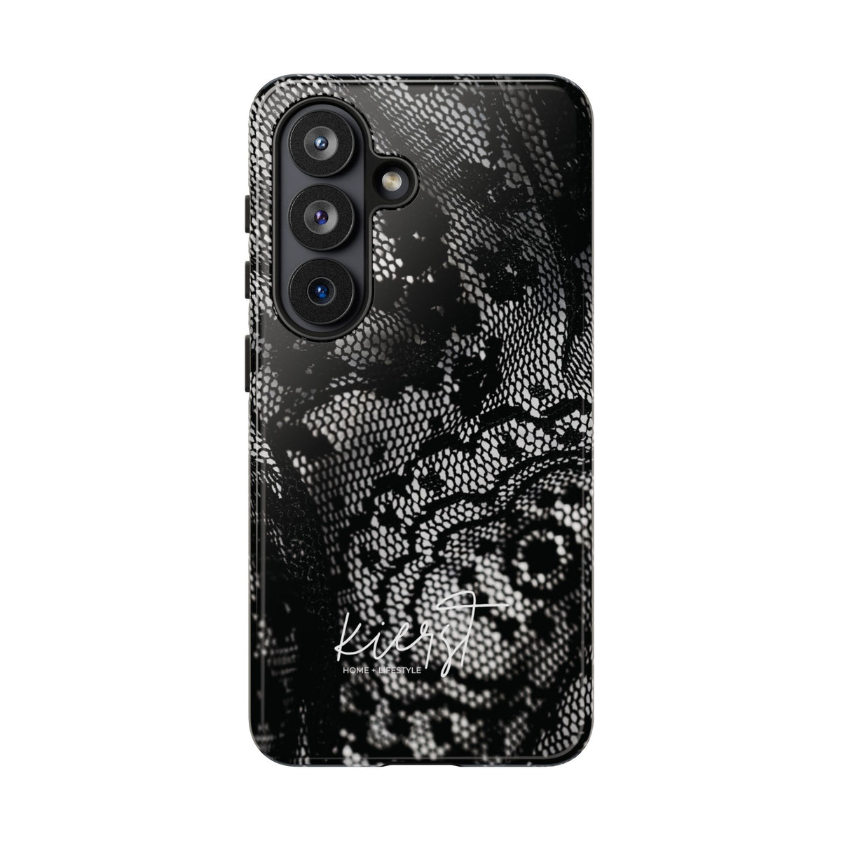 Black + White Lace Print Samsung Galaxy Phone Case